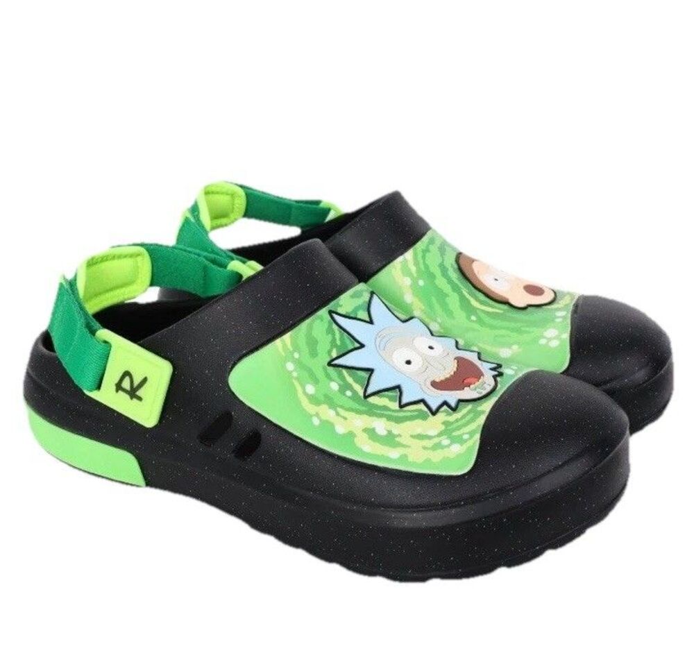 Ground Up Rick And Morty Men’s Clogs Green/Black Size 9 NWT